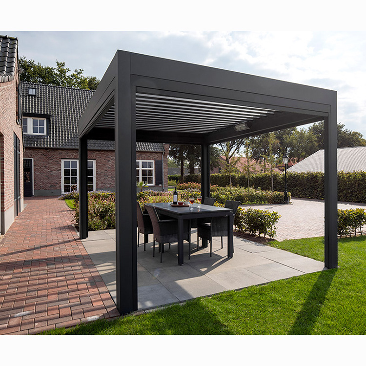 Outdoor opening retractable louvered roof kits pergola electric aluminum motorized shade gazebo pergolas