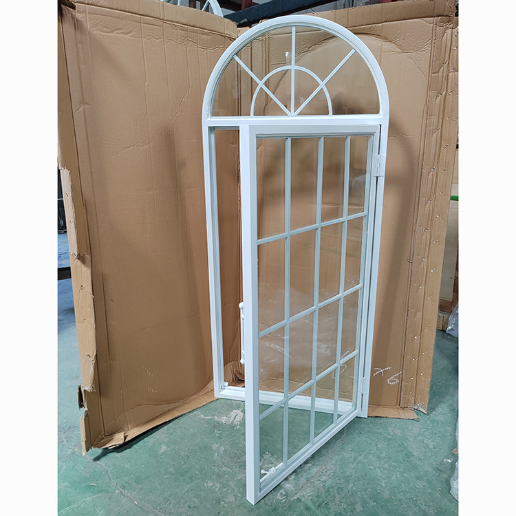 Half moon windows custom grilles design arched top fixed glass metal steel casement arch windows