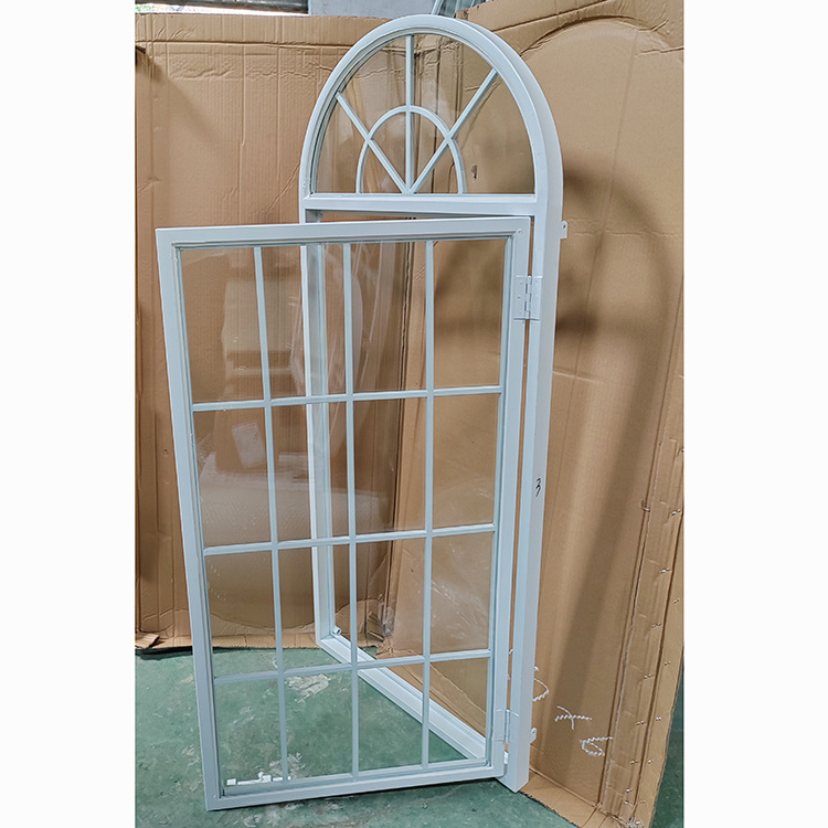 Half moon windows custom grilles design arched top fixed glass metal steel casement arch windows