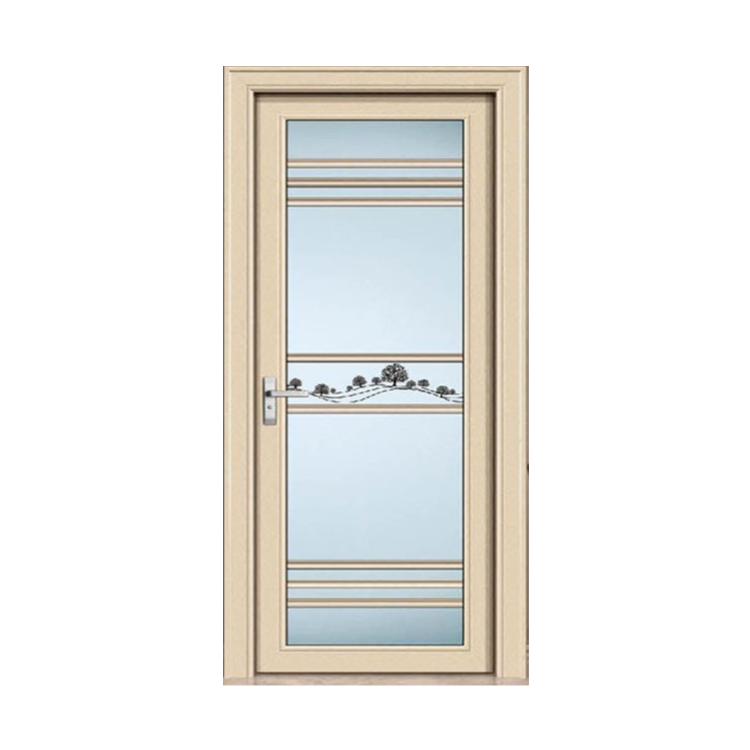 Waterproof Hot Sale Toilet Door Swing Door for Bathroom Aluminium High Performance Double Tempered Glass Graphic Design 3 Years