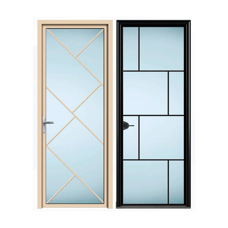 Waterproof Hot Sale Toilet Door Swing Door for Bathroom Aluminium High Performance Double Tempered Glass Graphic Design 3 Years