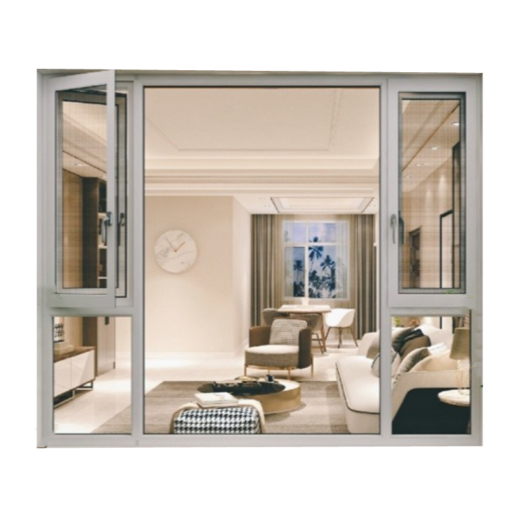 Large Size Living Room Push Out Aluminum Casement Windows Casement Security Fly Screen Aluminium Casement Window