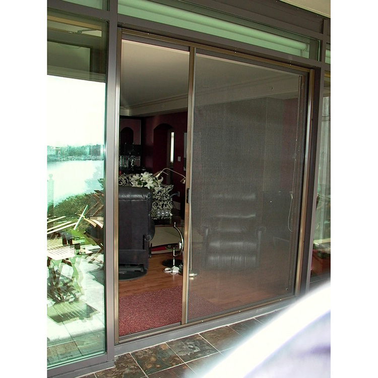 Wholesale trackless fly screen for sliding doors mosquito netting retractable with aluminum frame