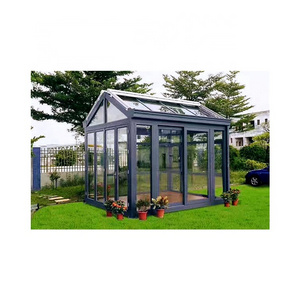 Automatic Electric Sliding 4 Season Sunroom Hurricane Proof Prefab Houses Glass Sunrooms Details Flat Roof Sunrooms For Sale