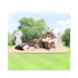 Foldable Cat Window Perch Metal Cordless Wall Mounted Hammock with Suction Cups