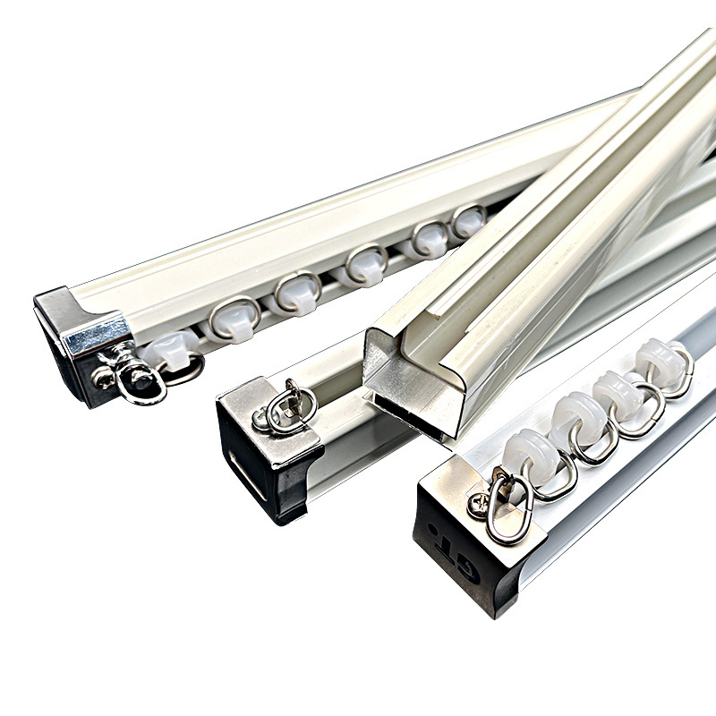 Heavy Duty Curtain Rod Accessories Curtain Rails Aluminum Ceiling Mounted Pulley Curtain Track For Household