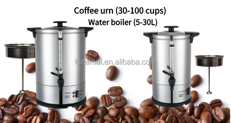 Electric 20-40L Catering Hot Water Boiler Commercial Coffee Tea Urn Stainless Steel with filter Water boiler for hotel