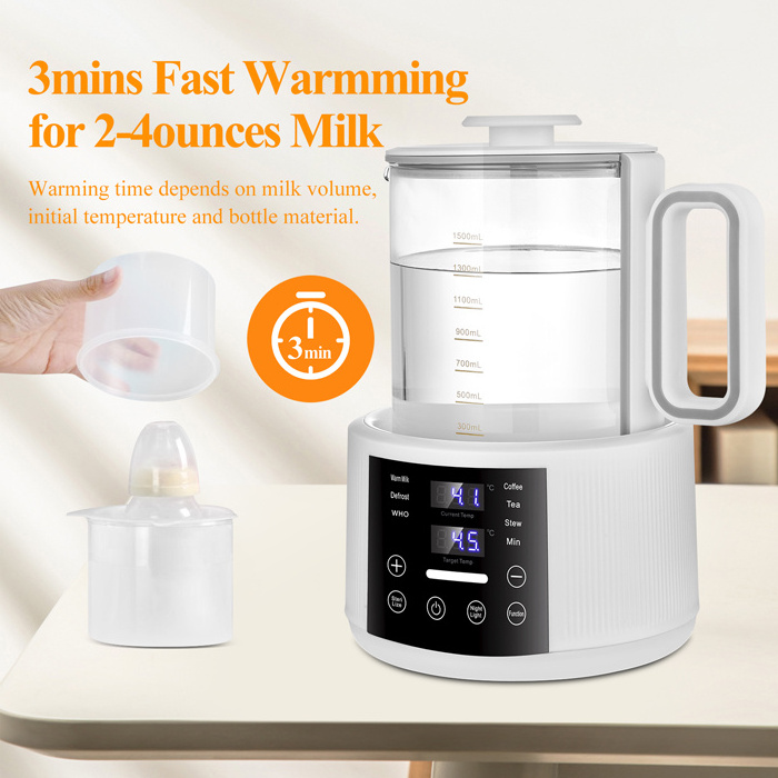 304 Electric Glass Kettle 1.5L Capacity Tea Water Kettle Multi-function Smart Baby Formula Kettle