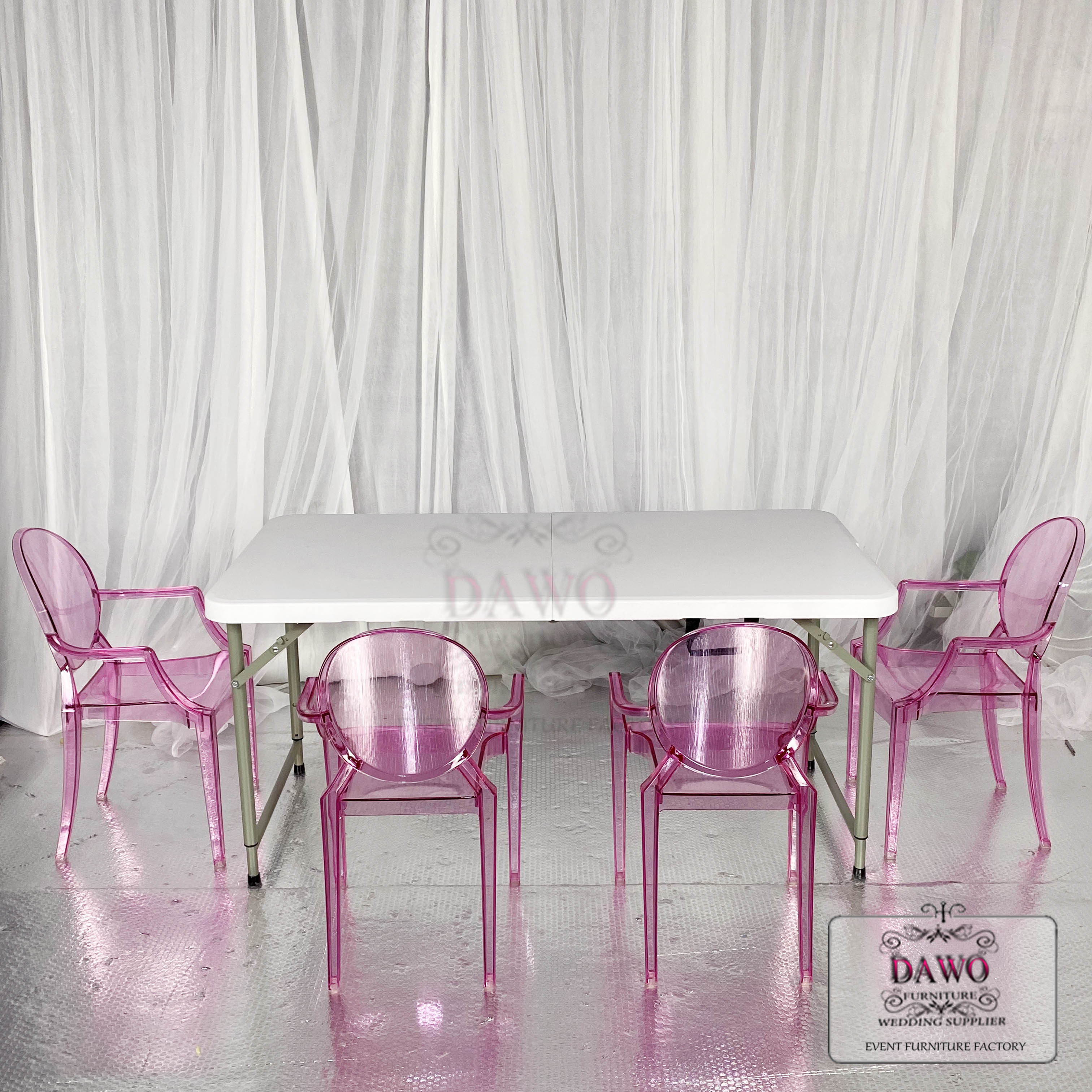 Modern design pink acrylic resin kids ghost chairs