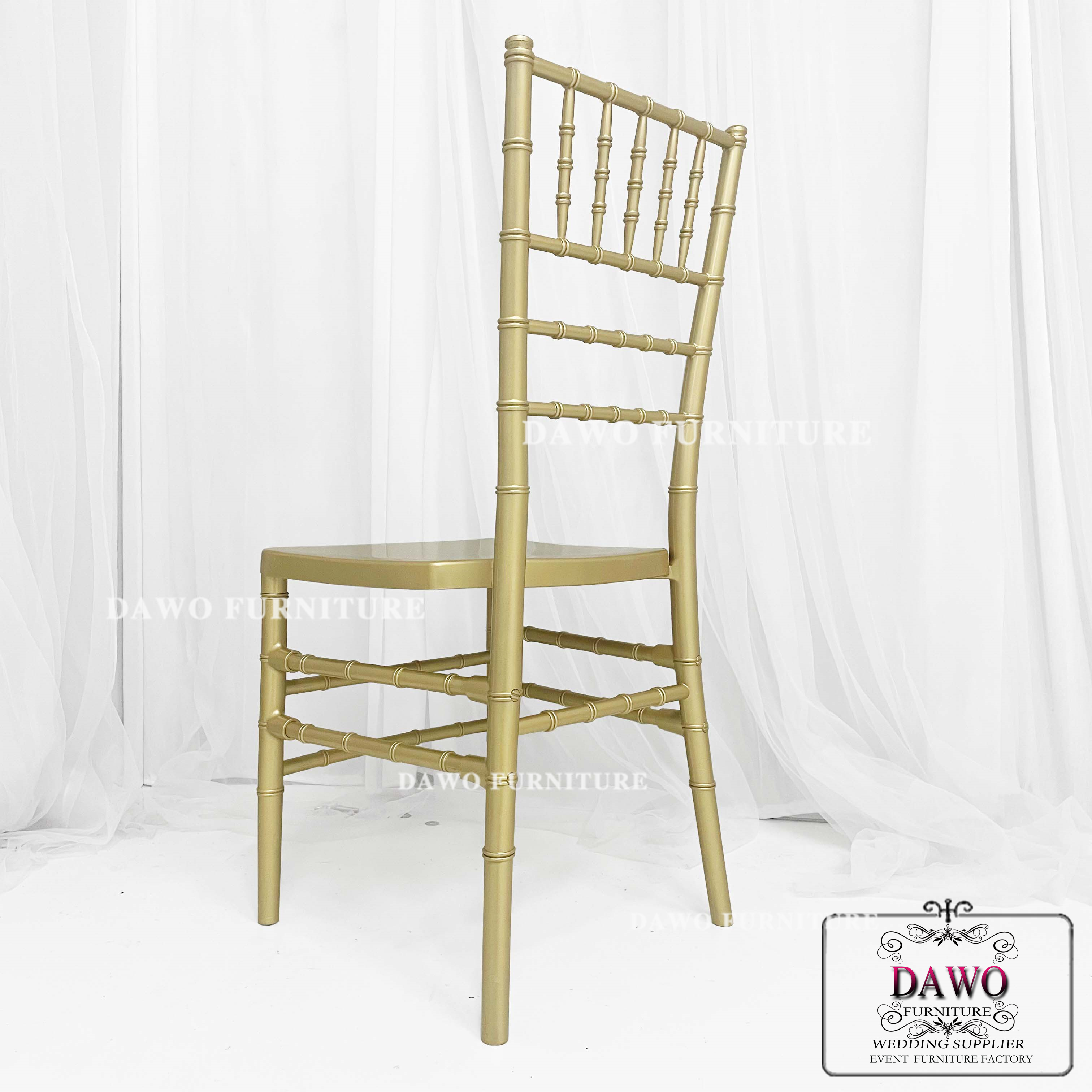 Rental banquet reception gold bamboo wedding plastic dining chair