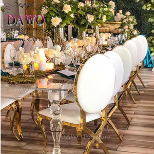 Golden wedding furniture event dining chairs for bride and groom