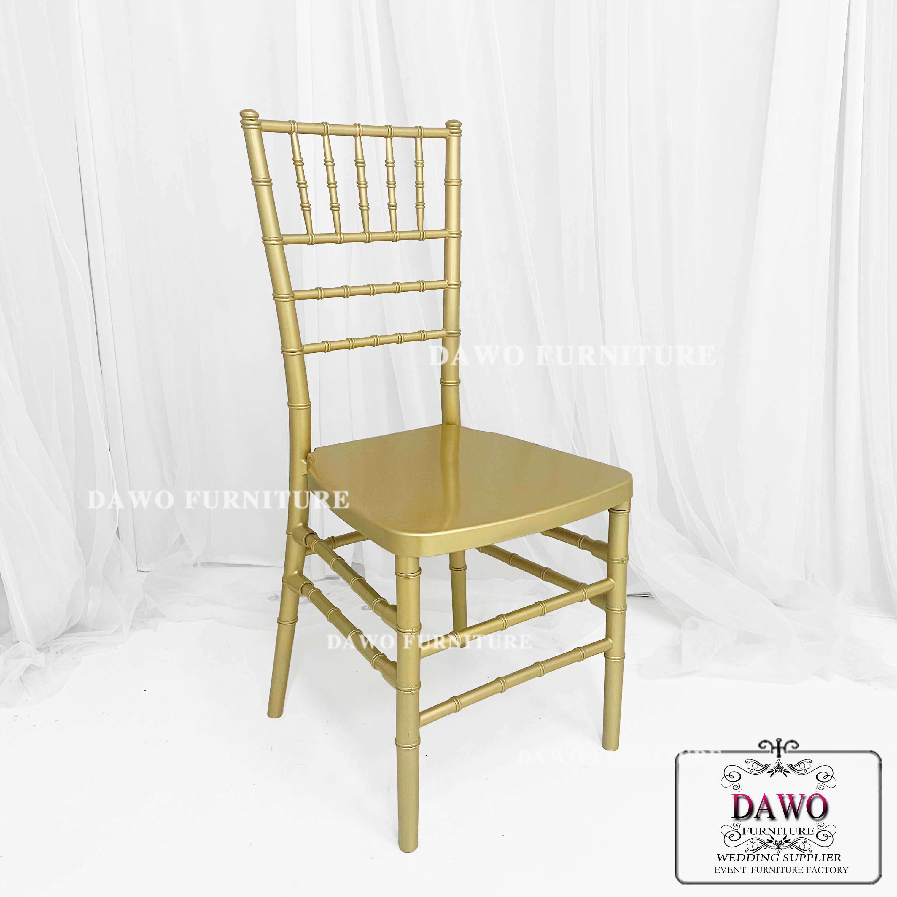 Rental banquet reception gold bamboo wedding plastic dining chair