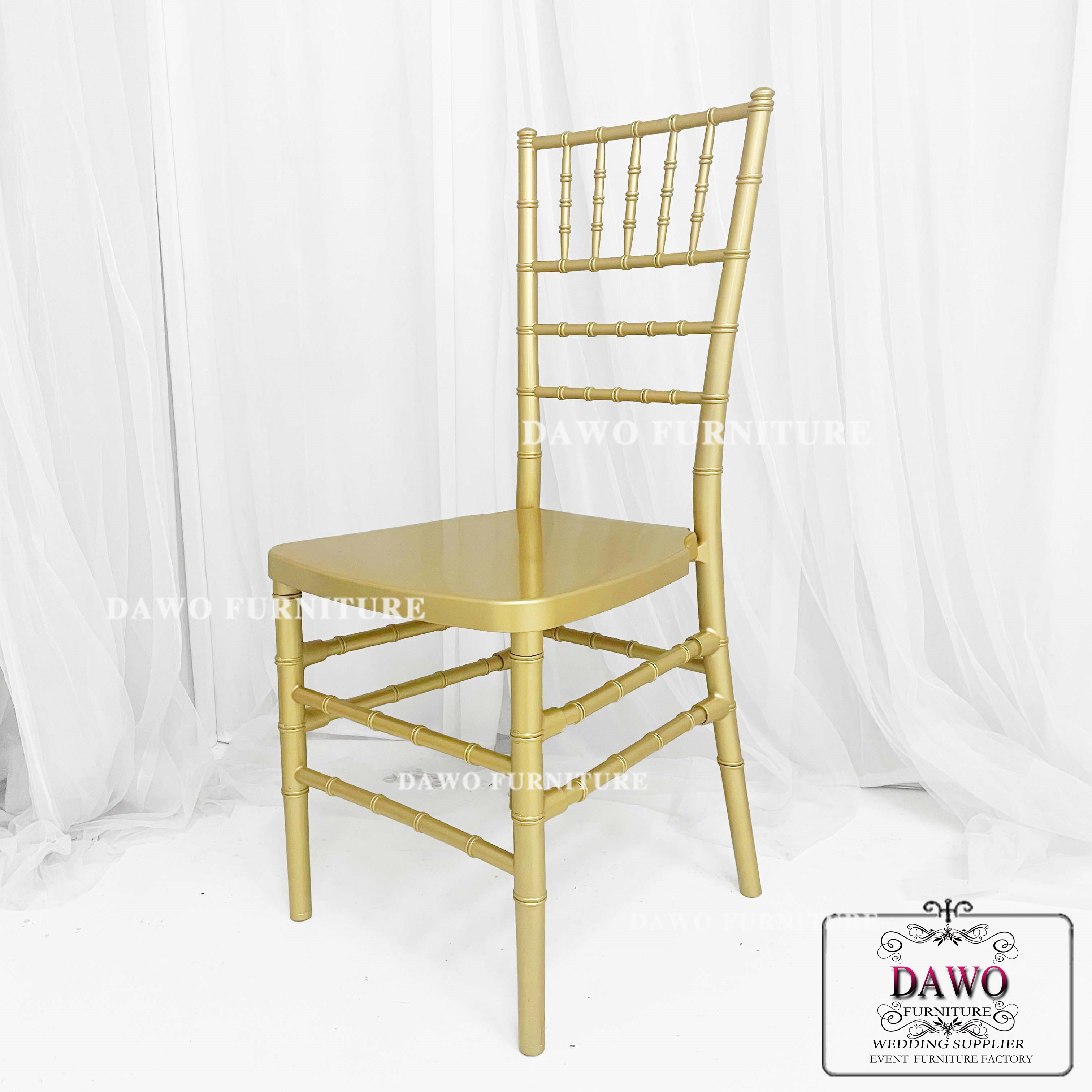 Rental banquet reception gold bamboo wedding plastic dining chair