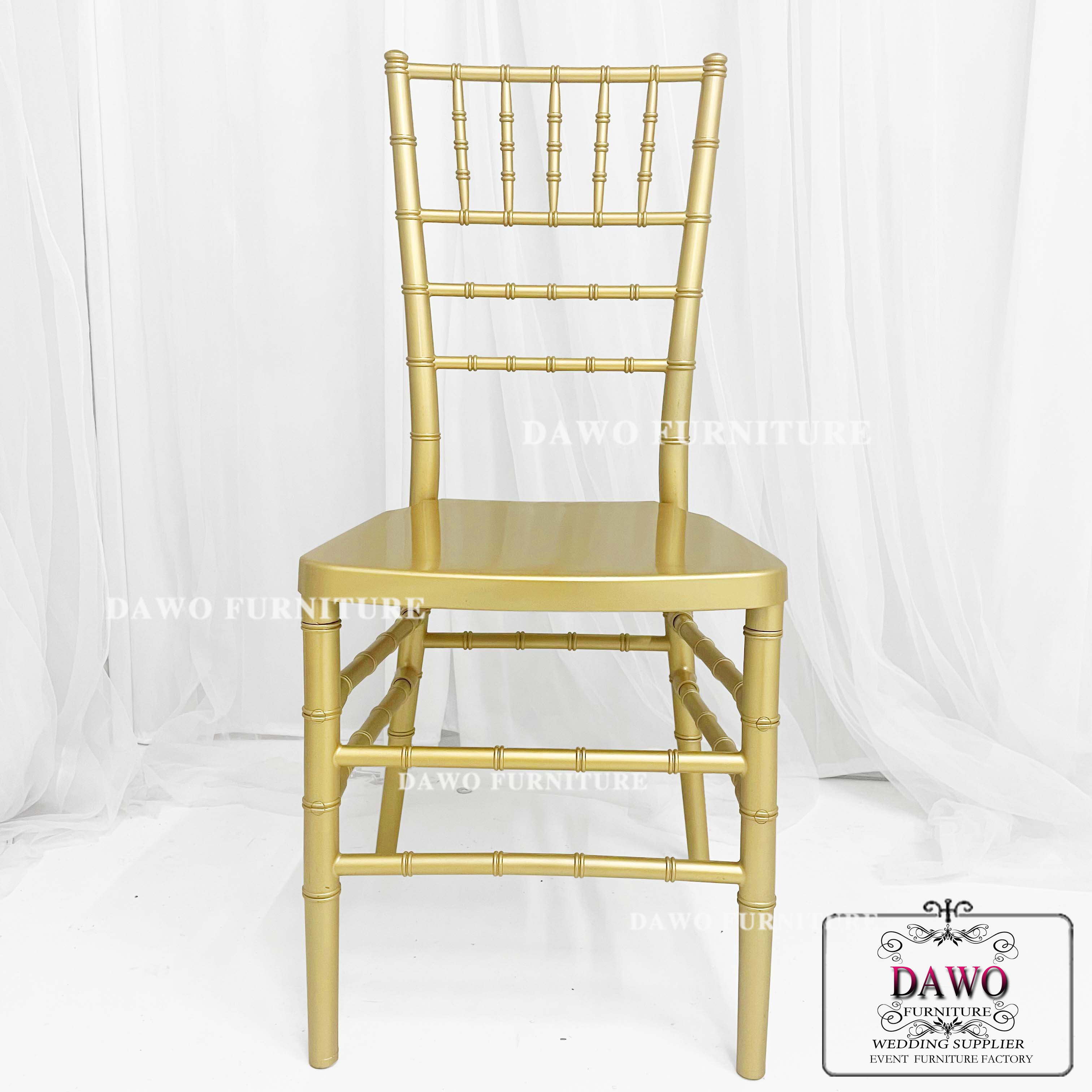 Rental banquet reception gold bamboo wedding plastic dining chair