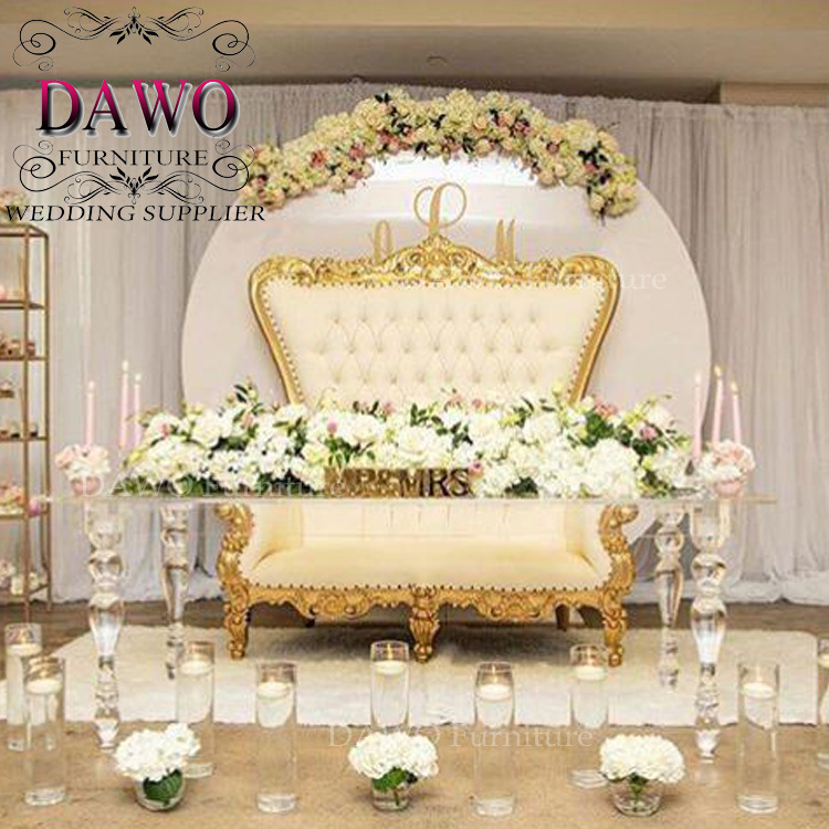 Iconic silhouette transparent design rectangle acrylic wedding table for wedding reception