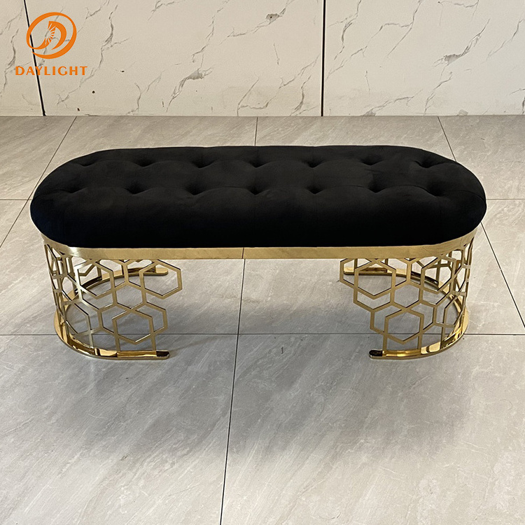 luxury modern bedroom climb bed stool outdoor kitchen black oval velvet long stool bench 2 seater