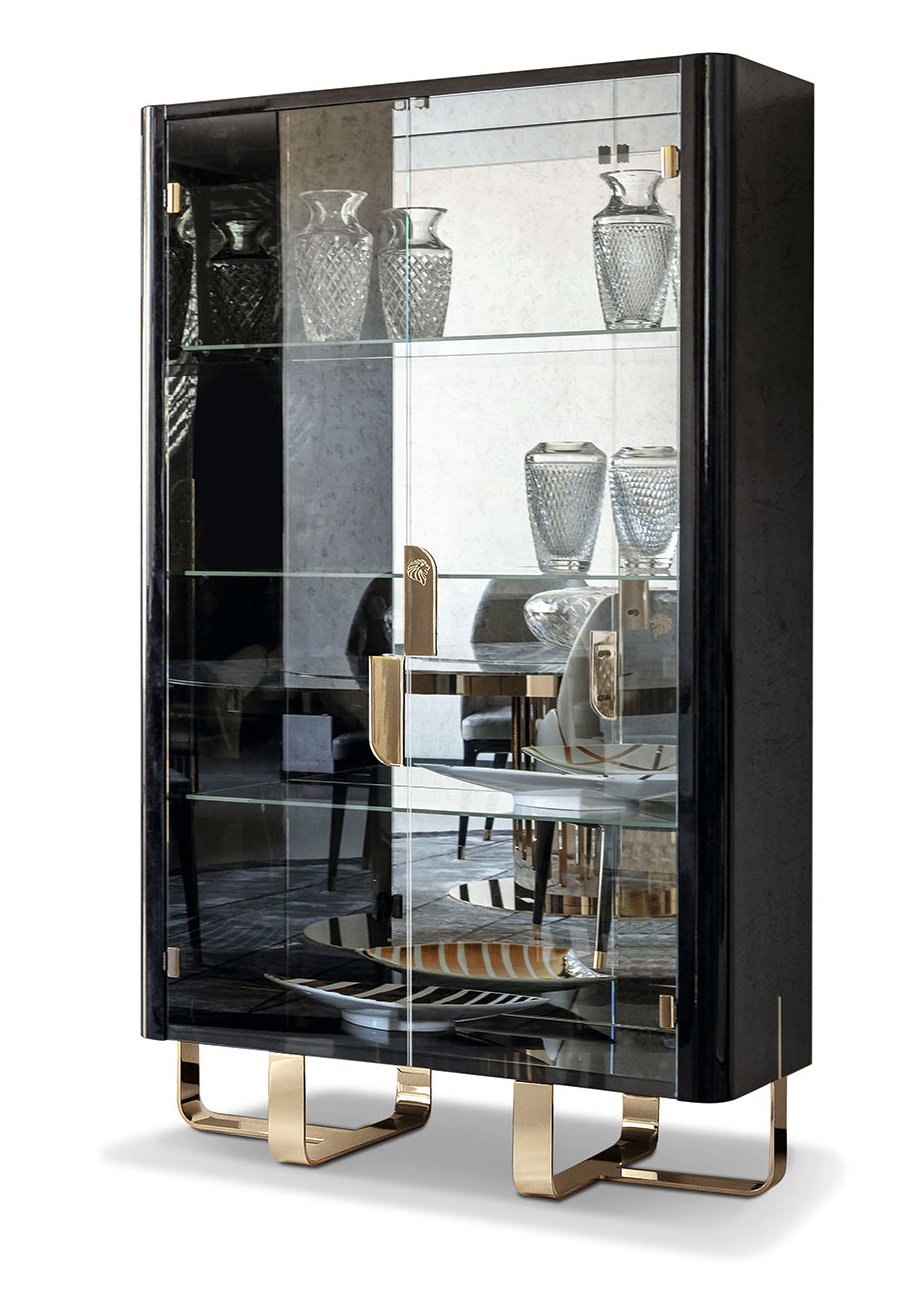 Luxury display cabinet glass living room cabinets