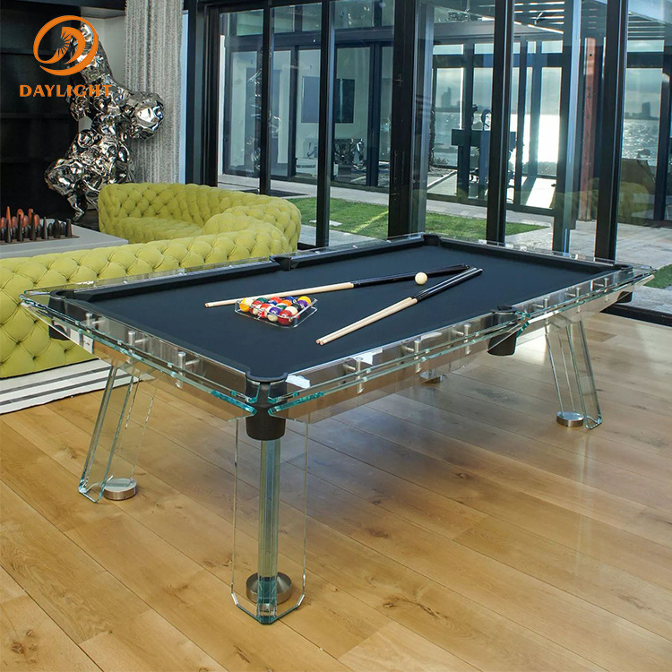 mesa de billar pool de 9 pies 8 ball biliard modern luxury pool table 8ft 9ft billiard glass design pool table