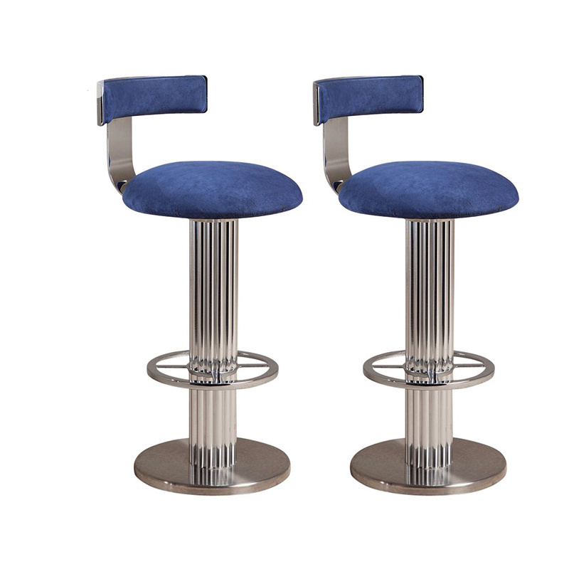 Fashion gold stainless steel leather high bar chair bar stools