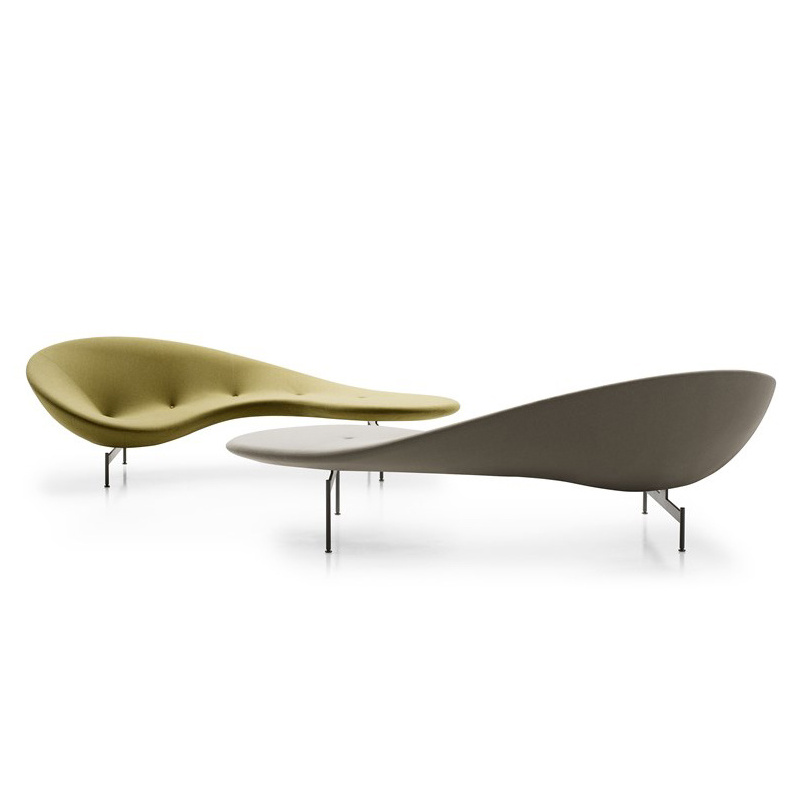 Modern relaxe green fabric sun lounge chair