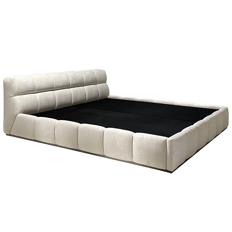 chinese foshan factory customized comforter cloud beds white tufted velvet bed with wooden frame bedroom furniture