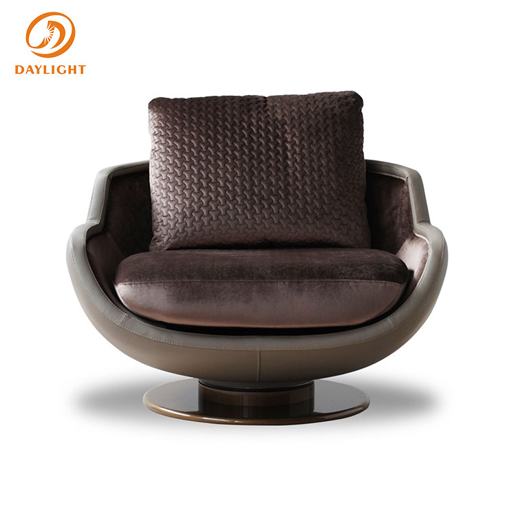 China custom replicate brand high quality luxury wedding leather brown leisure chairs for bride and groom sofa leisure chair