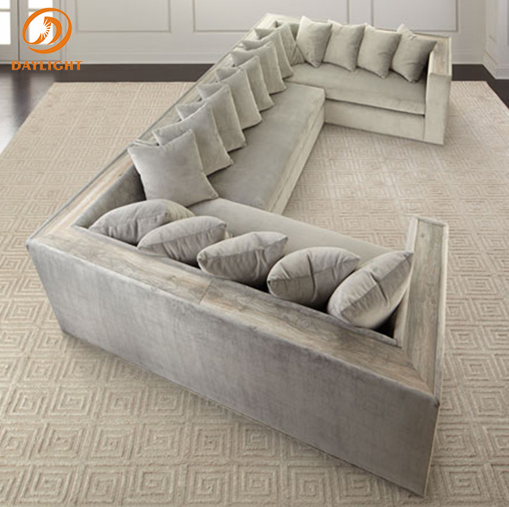 factory custom luxury modern modular arabic seating velvet u-shaped sofa set arabian majlis floor low set