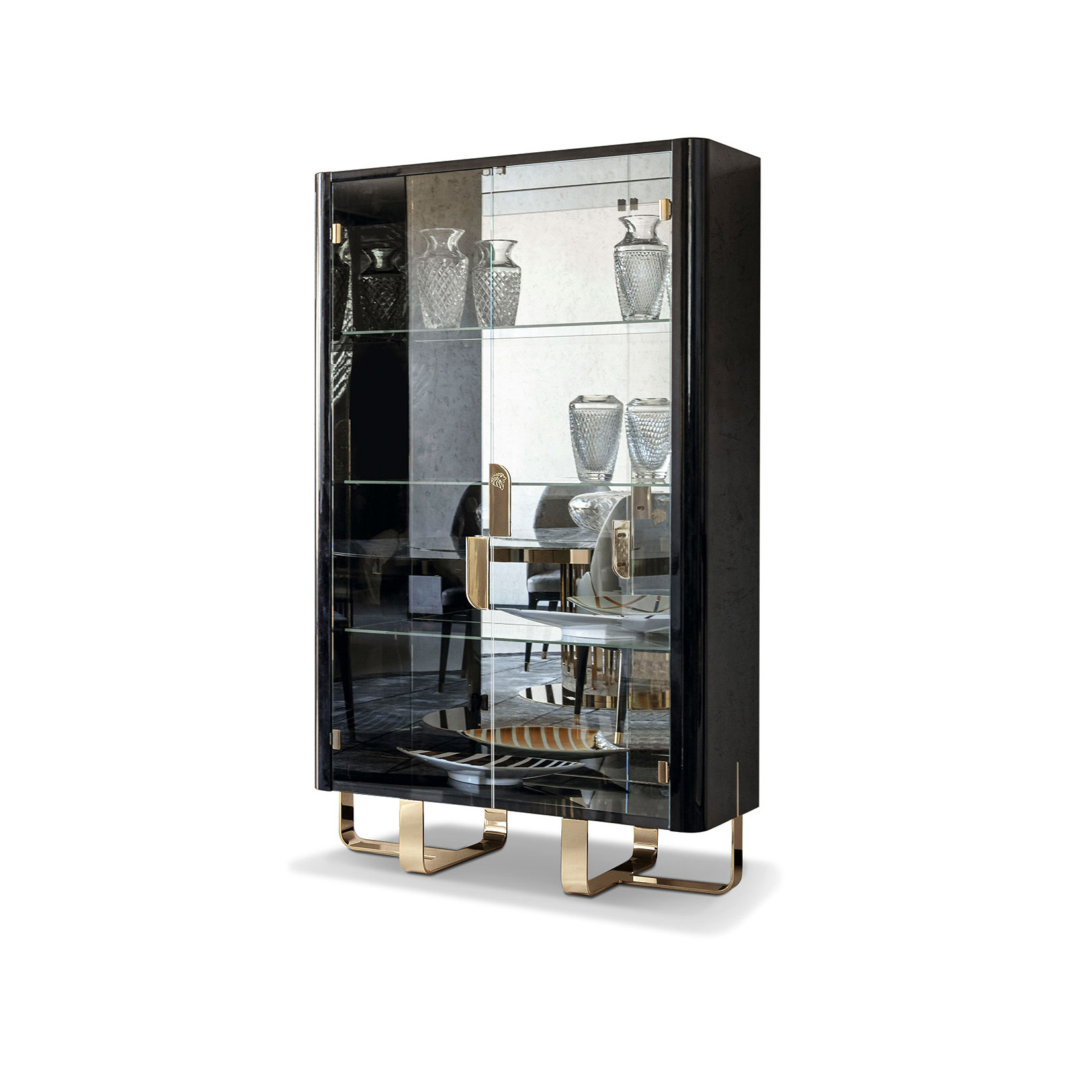 Luxury display cabinet glass living room cabinets