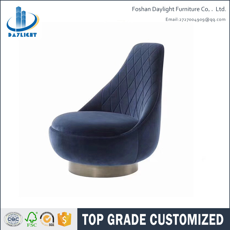 Navy blue high back big round sofa chair