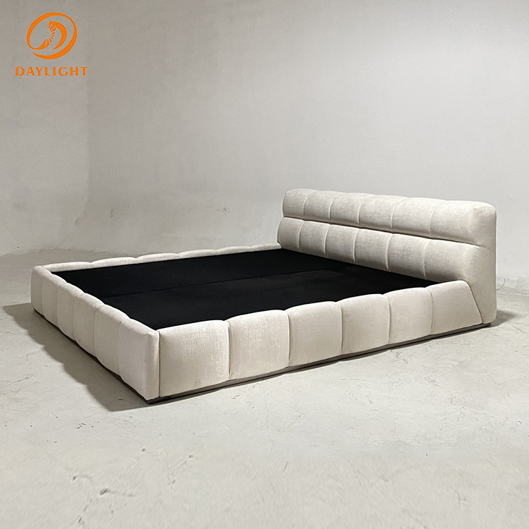 chinese foshan factory customized comforter cloud beds white tufted velvet bed with wooden frame bedroom furniture