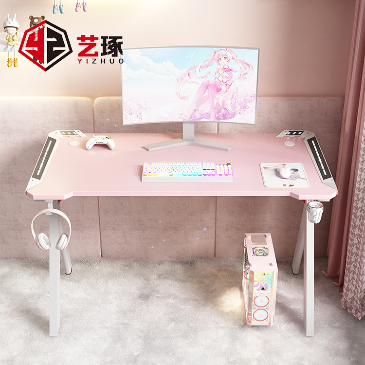 Popular Racking Gaming Table Computer Desk Professional Gaming Game Club Table Led Gaming Desk for Mesas Gamer