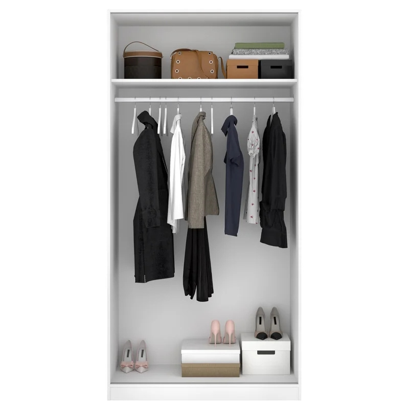 Modern Minimalist Style White Wooden Wardrobe Bedroom Furniture Quality Wholesale