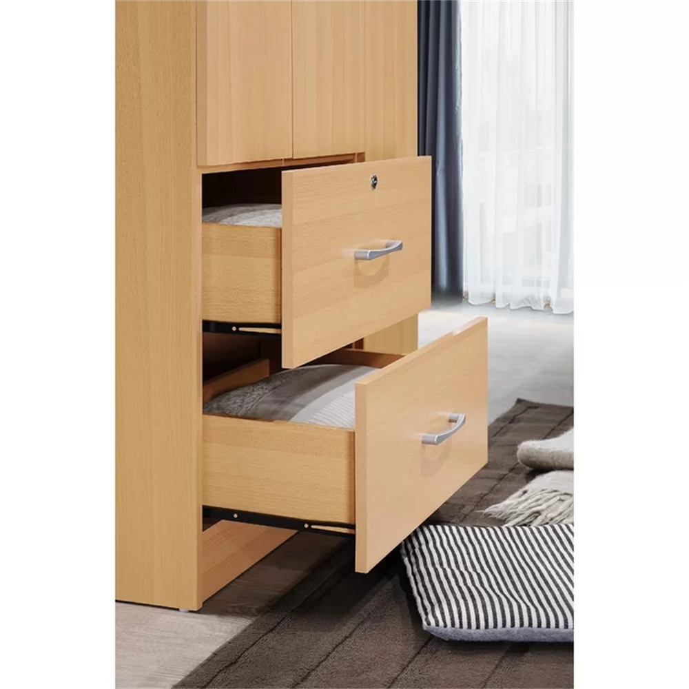 Cheap Corner Bedroom Storage Wooden Furniture Clothes Closet Armoire Wardrobe Flat Pack