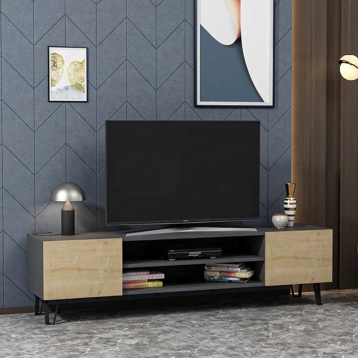 Luxury Living Room Furniture Modern Wooden Storage Tv Cabinet With Cafe Table