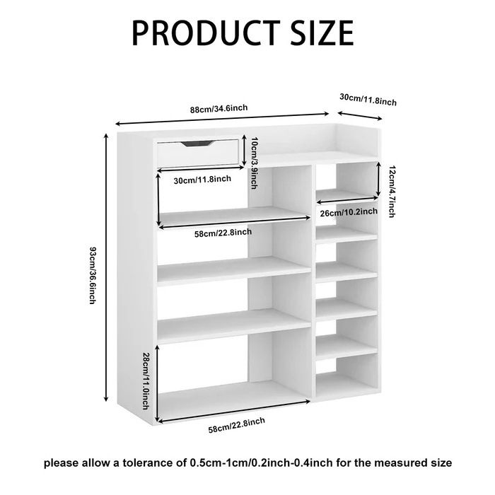 DECOHOME Home Furniture Multi-layer Space Locker Storage Display Shoe Rack Shoe Cabinet Wholesale Custom Made 11 Modern 18 MDF