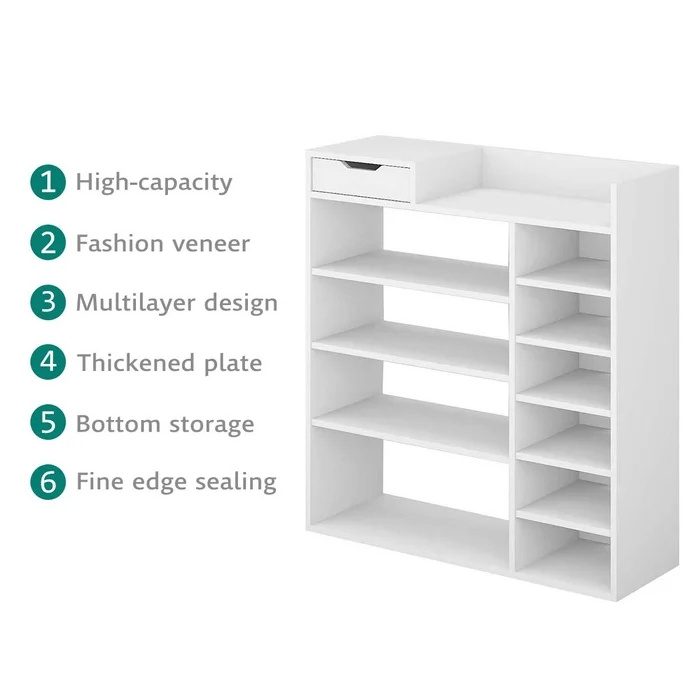 DECOHOME Home Furniture Multi-layer Space Locker Storage Display Shoe Rack Shoe Cabinet Wholesale Custom Made 11 Modern 18 MDF