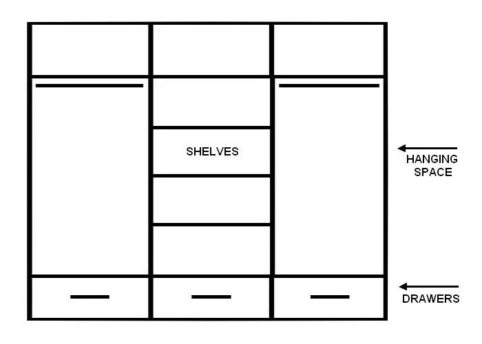 Modern design wood wardrobe with mirror Sliding White Flat Pack home living room furniture wardrobe