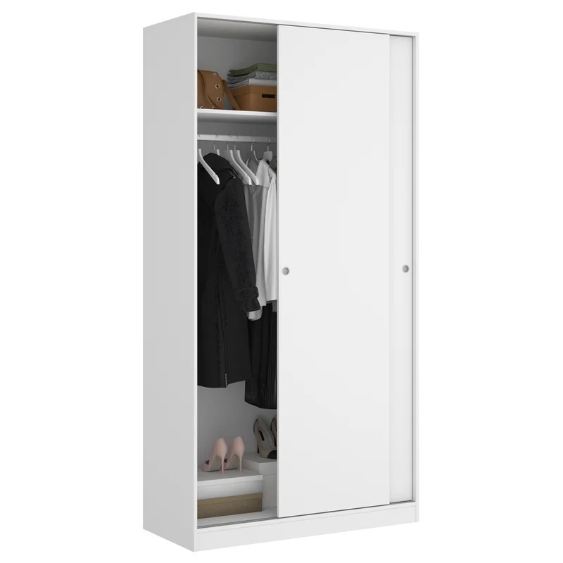 Modern Minimalist Style White Wooden Wardrobe Bedroom Furniture Quality Wholesale