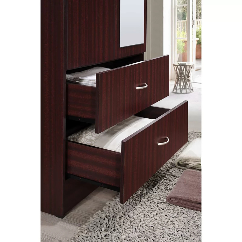 Wholesale Price Wooden Closet for Clothes Nordic Style Bedroom Furniture Wooden 2 Door Wardrobe