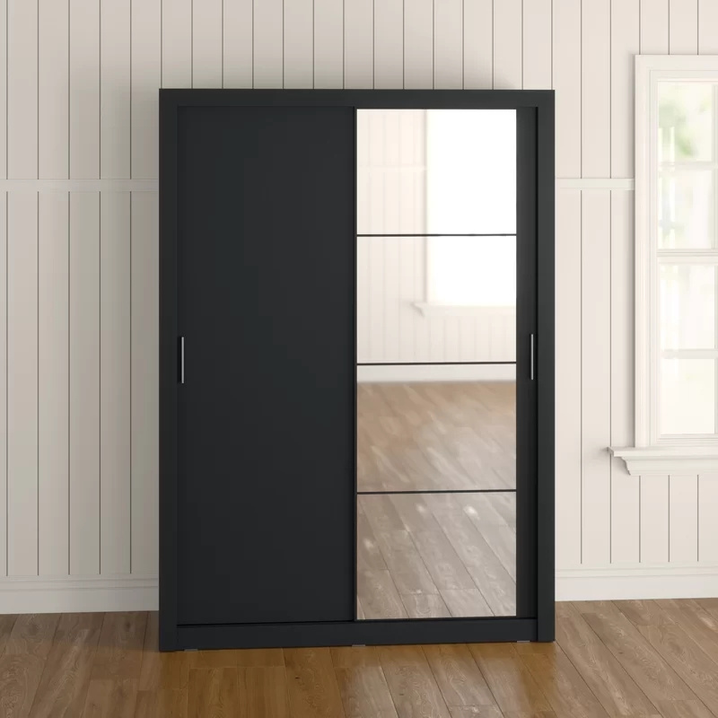 New design engineered wood wardrobe dark wood wardrobe two doors