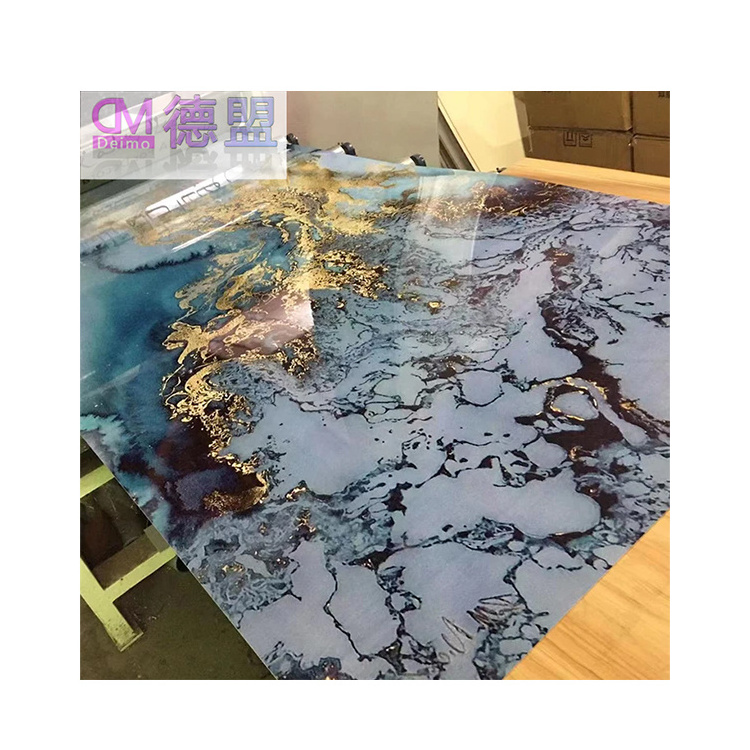 Wholesale Customized Size Glossy Plastic Cast Marble Pattern Effect PVC UV Marble Sheet