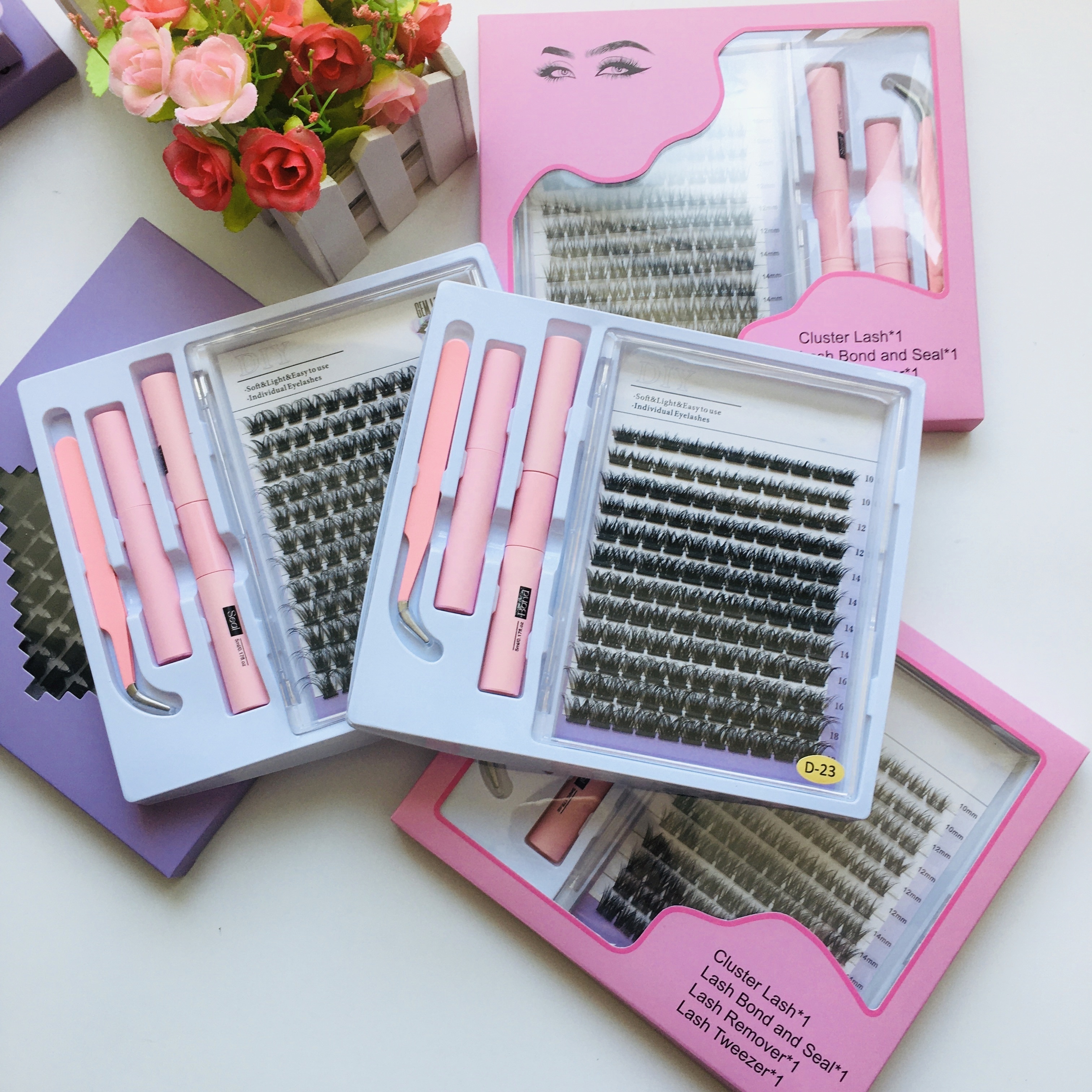 FSD beauty C D curl cluster segment lash cut eyelash wholesale diy cluster lashes 240pcs  individual diy lash extension kit