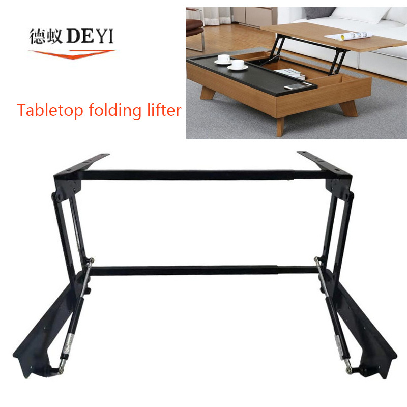 Folding Table Mechanism Soft Close Desk Lift Mechanism Lift Up Coffee Table Mechanism with Gas Spring Hinge