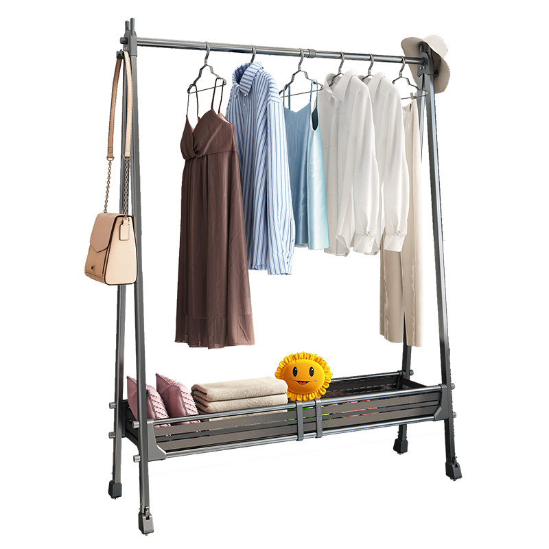 Aluminum alloy metal bedroom storage hanging luxury clothe drying hanger rack