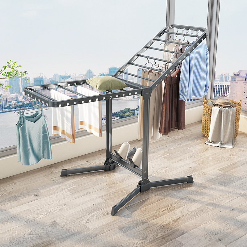 Heavy Duty Clothes Drying Rack Wholesale High Level Aluminum Rustproof Clothes Shoes Drying Racks Mulitfuncation Drying Racks