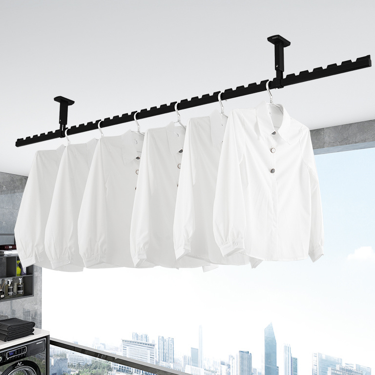 Wholesale Ceiling Clothes Drying Racks Balcony Laundry Rooms Indoor Drying Rack Heavy Duty Aluminum Alloy Cloth Hanger Racks