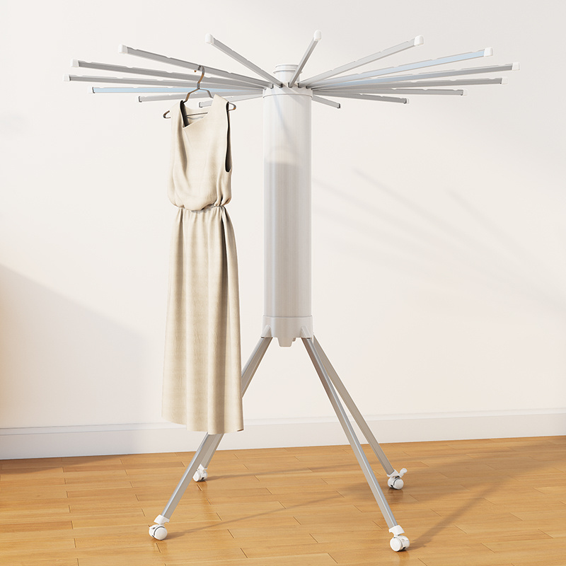 Floor Standing High Quality Fashion Space Saving  Free Installed Tripod Octopus Rotating Folding Drying Clothes Racks