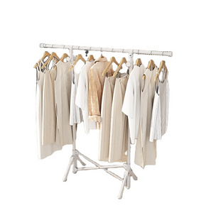 Heavy Duty Portable Hanging Stand Garment Racks Laundry Cloth Hanger Drying Rack Rail Carbon Steel Foldable Clothes Drying Rack