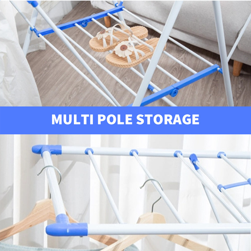 Freestanding Clothes Drying Rack Indoor Outdoor Household Collapsible Gullwing Drying Rack Wholesale Metal Clothes Hanger