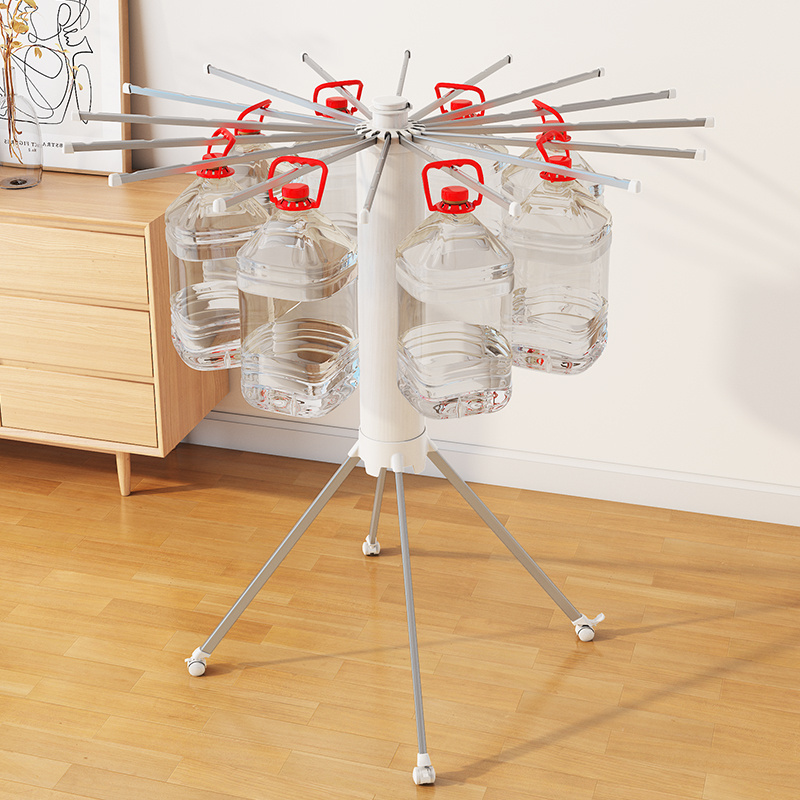 Wholesale Cylinder Collapsible Drying Rack Supplier Octopus Clothing Rack Double Layer With Clips Laundry Clothes Drying Rack